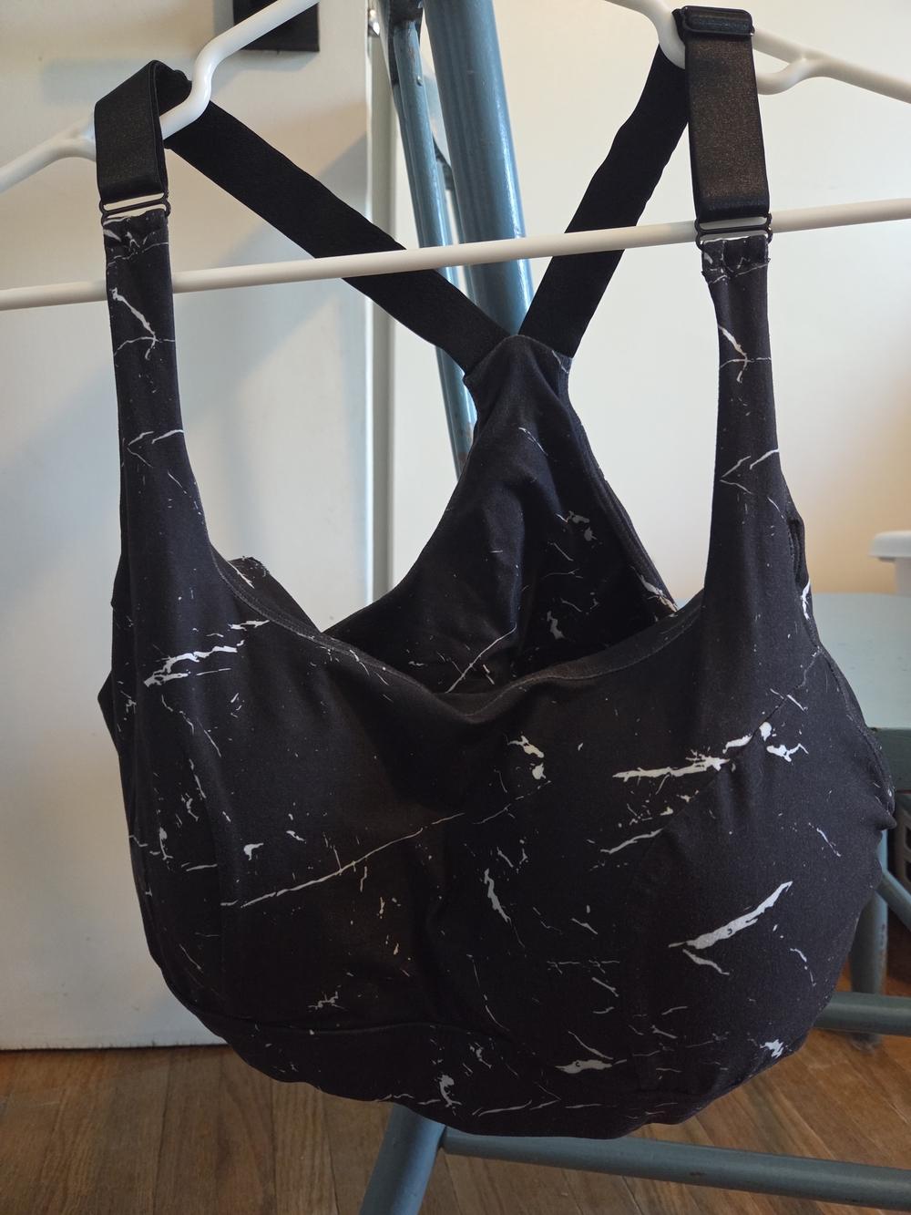 Black Marble-Print Women’s Sportsbra
